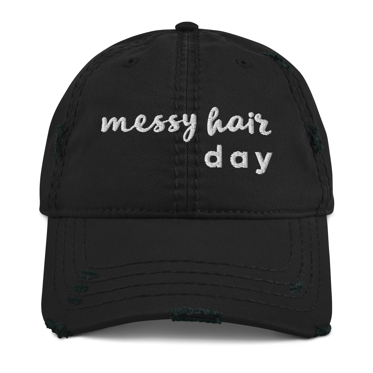 Messy Hair Distressed Hat
