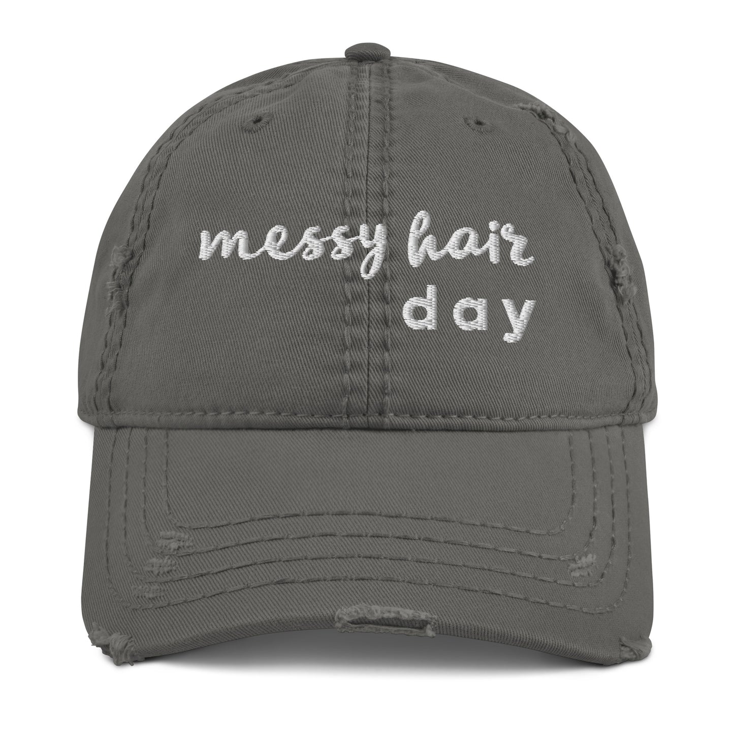 Messy Hair Distressed Hat