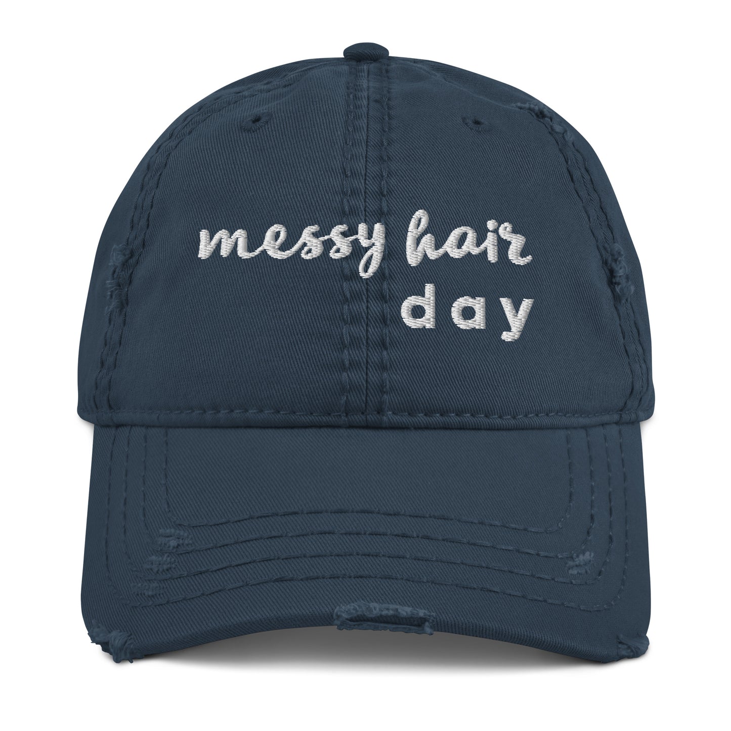 Messy Hair Distressed Hat
