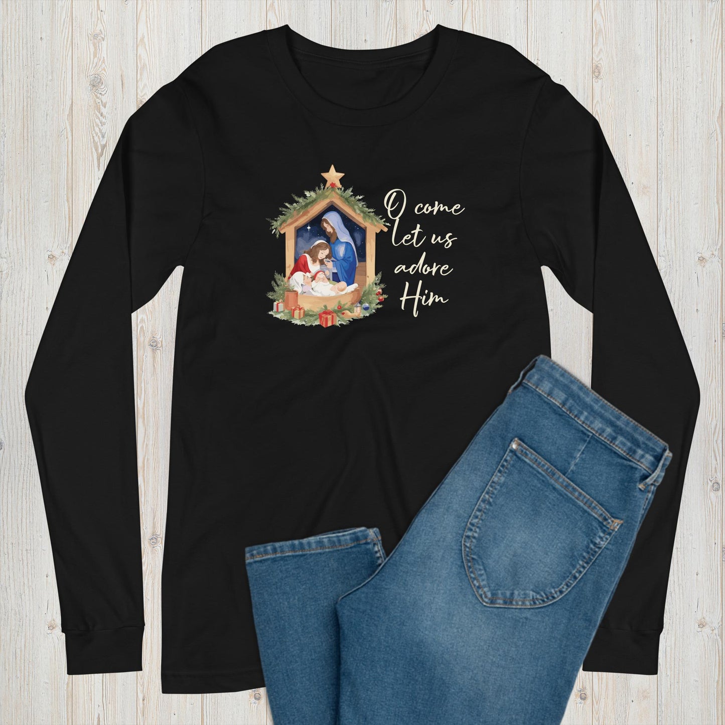 Let Us Adore Him Long Sleeve Graphic Tee