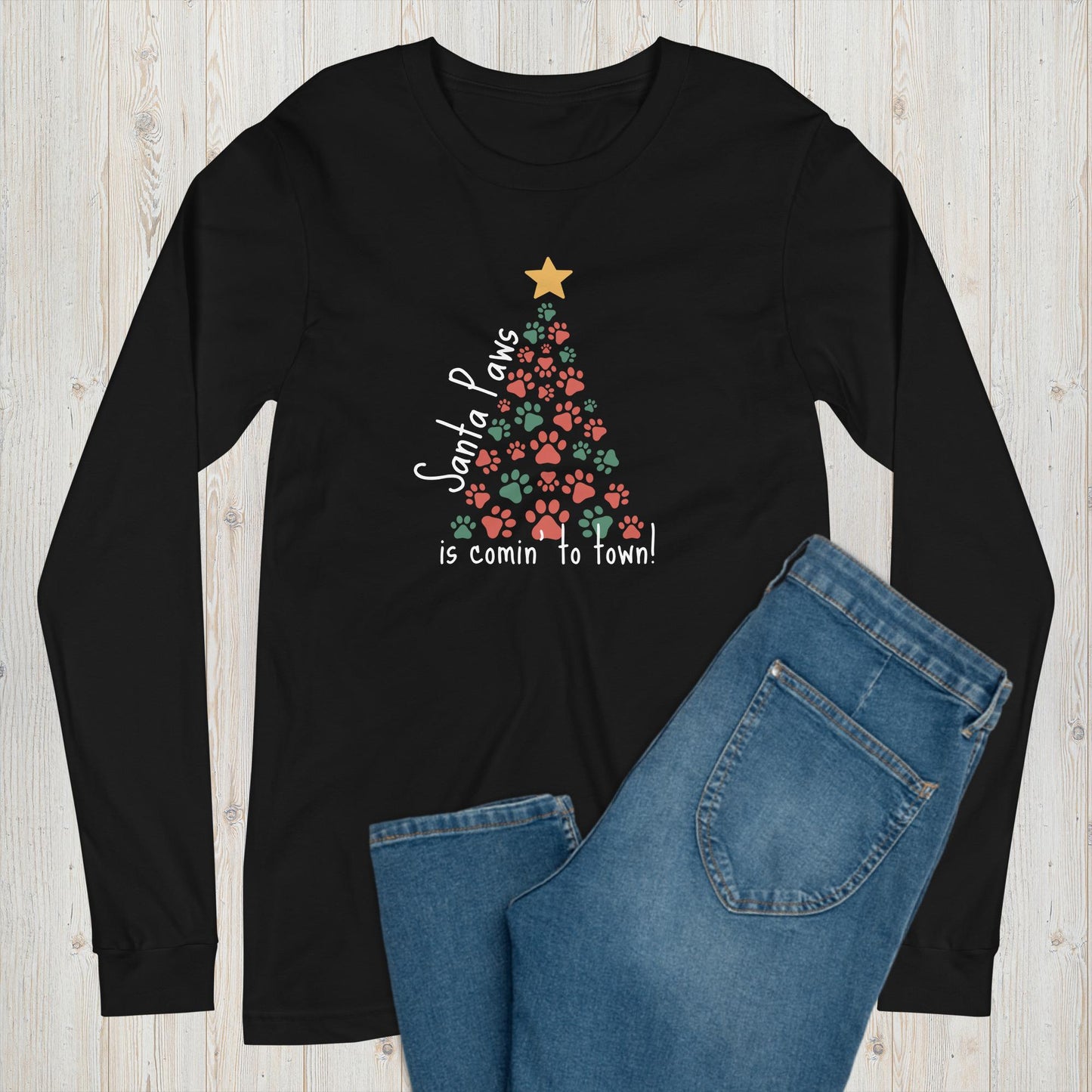 Santa Paws Long Sleeve Graphic Tee