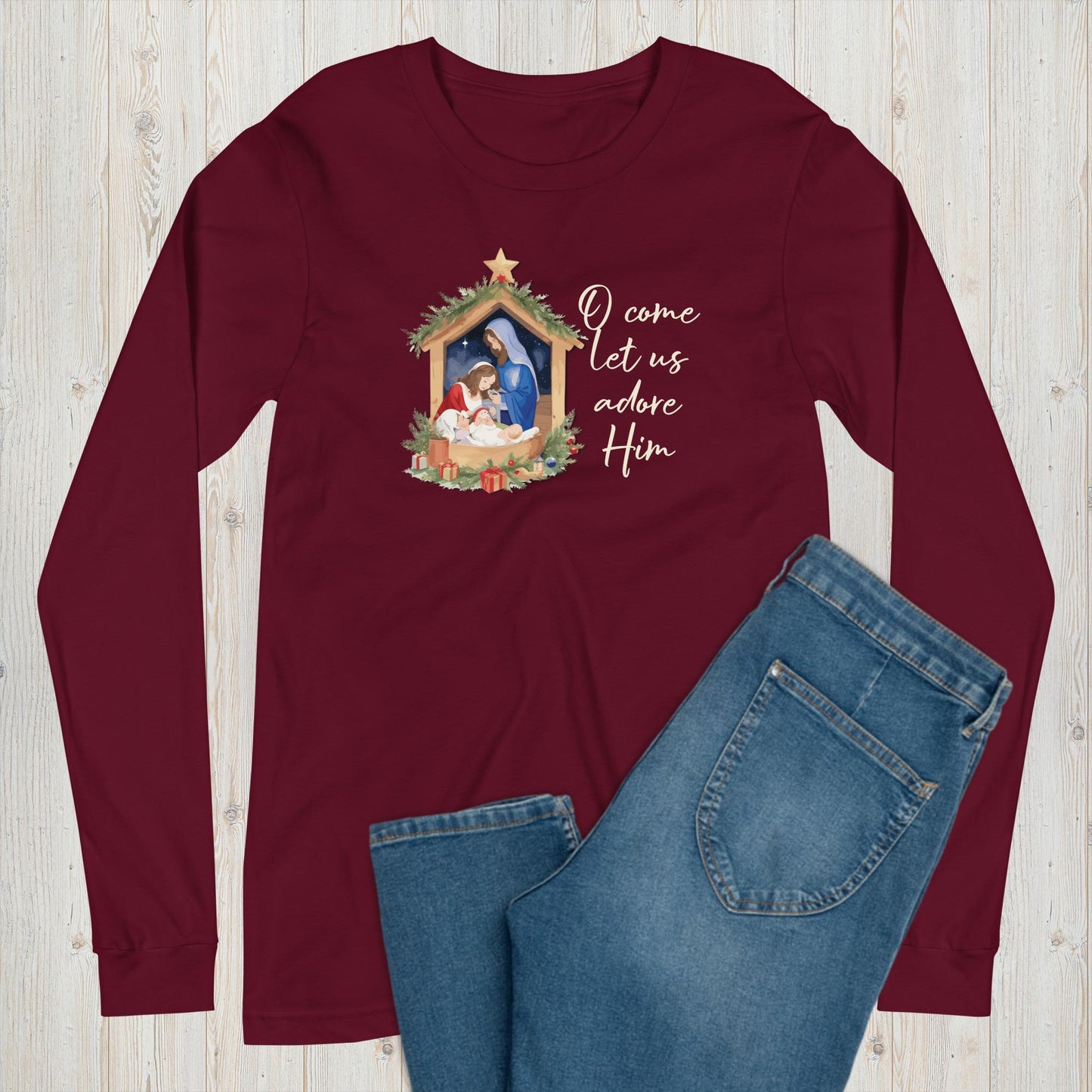 Let Us Adore Him Long Sleeve Graphic Tee