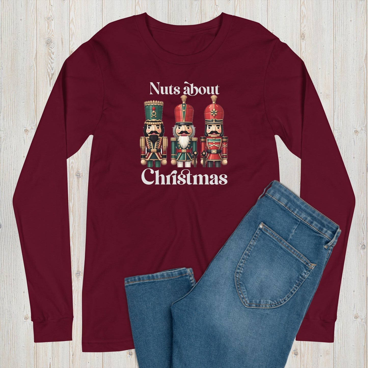 Nuts About Christmas Long Sleeve Graphic Tee