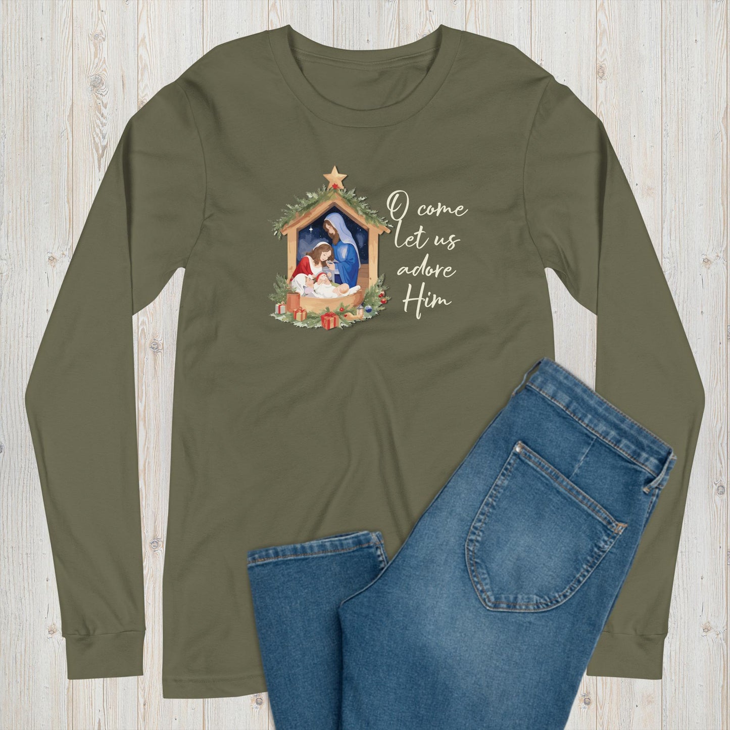 Let Us Adore Him Long Sleeve Graphic Tee