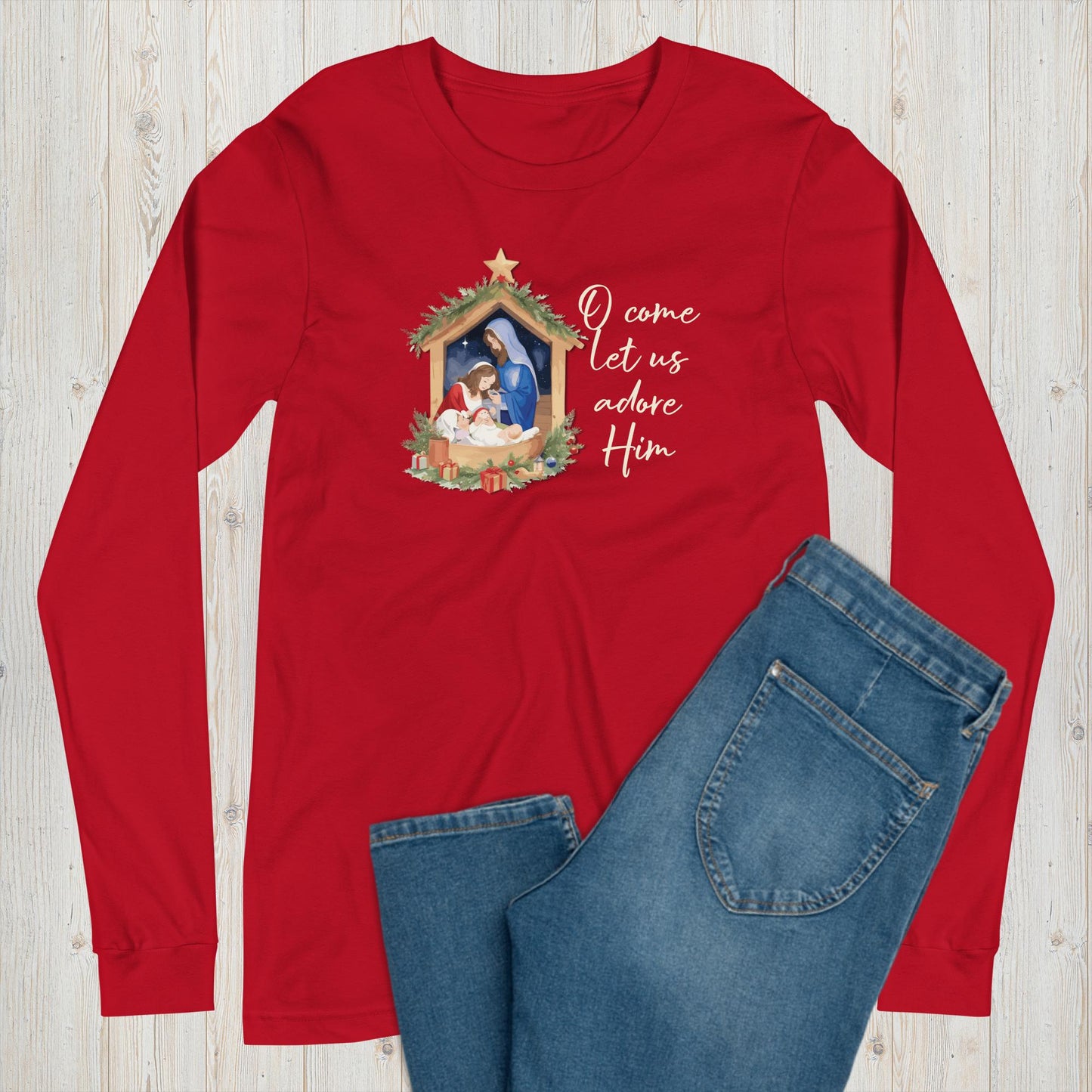 Let Us Adore Him Long Sleeve Graphic Tee