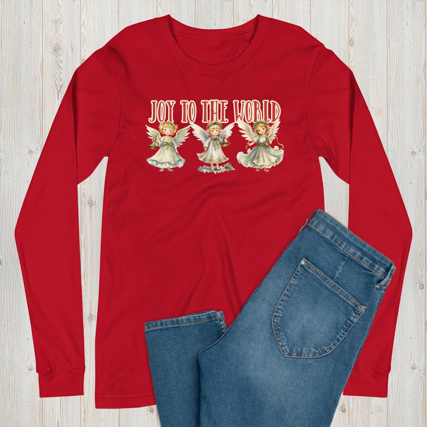 Joy to the World Angels Long Sleeve Graphic Tee