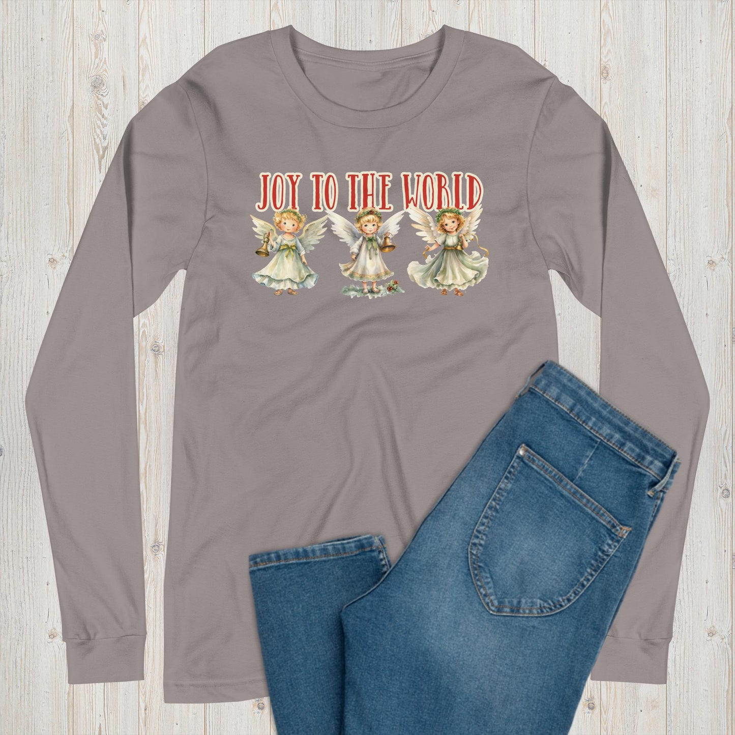 Joy to the World Angels Long Sleeve Graphic Tee