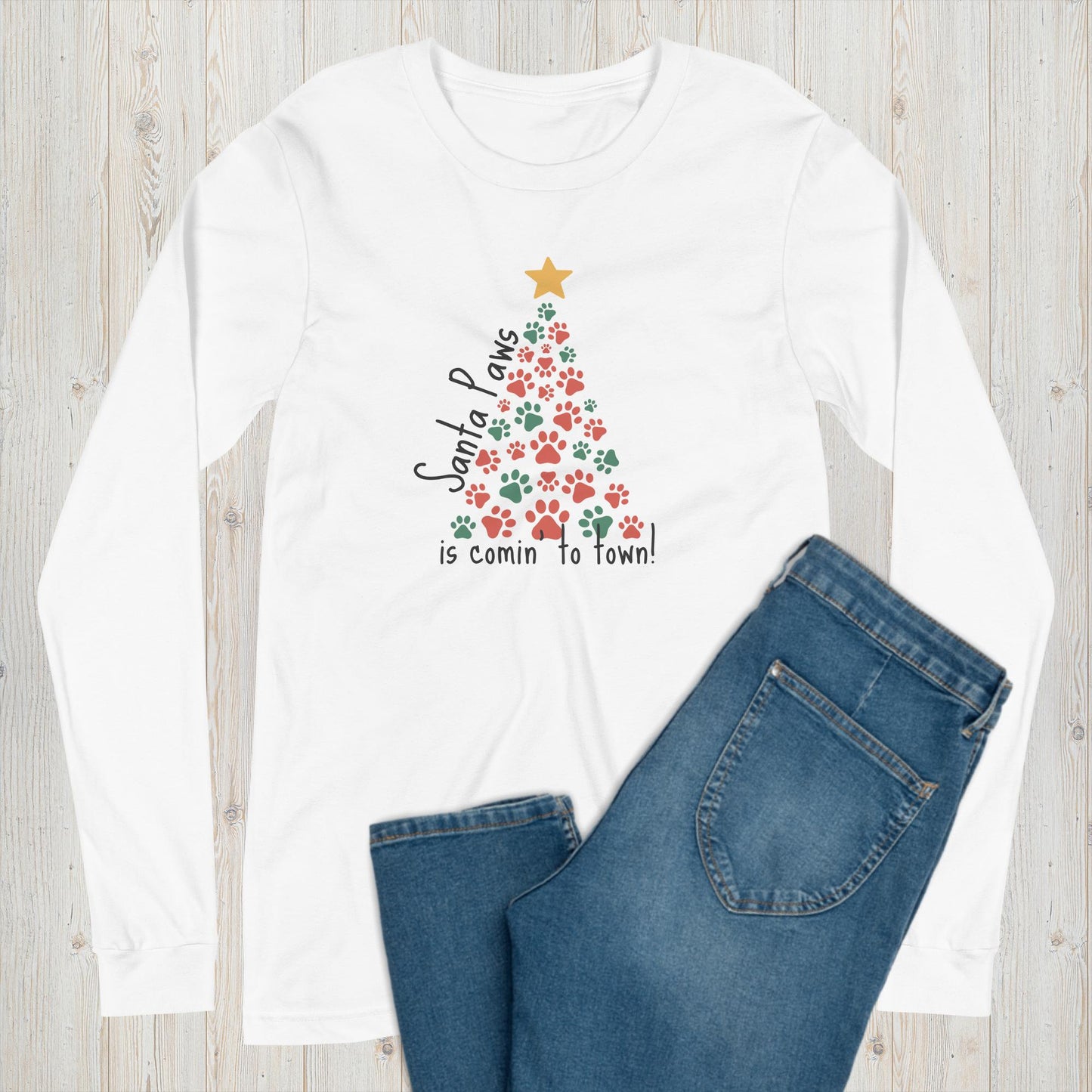 Santa Paws Long Sleeve Graphic Tee