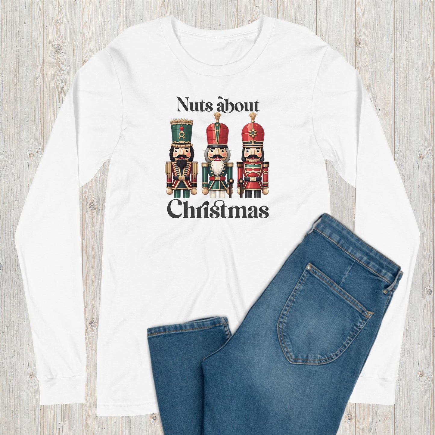 Nuts About Christmas Long Sleeve Graphic Tee