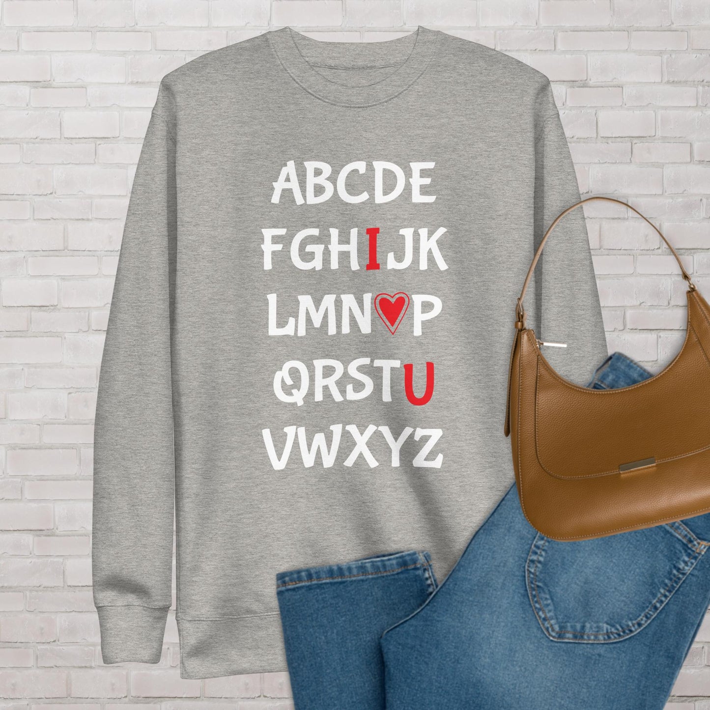 Alphabet I Heart U Sweatshirt