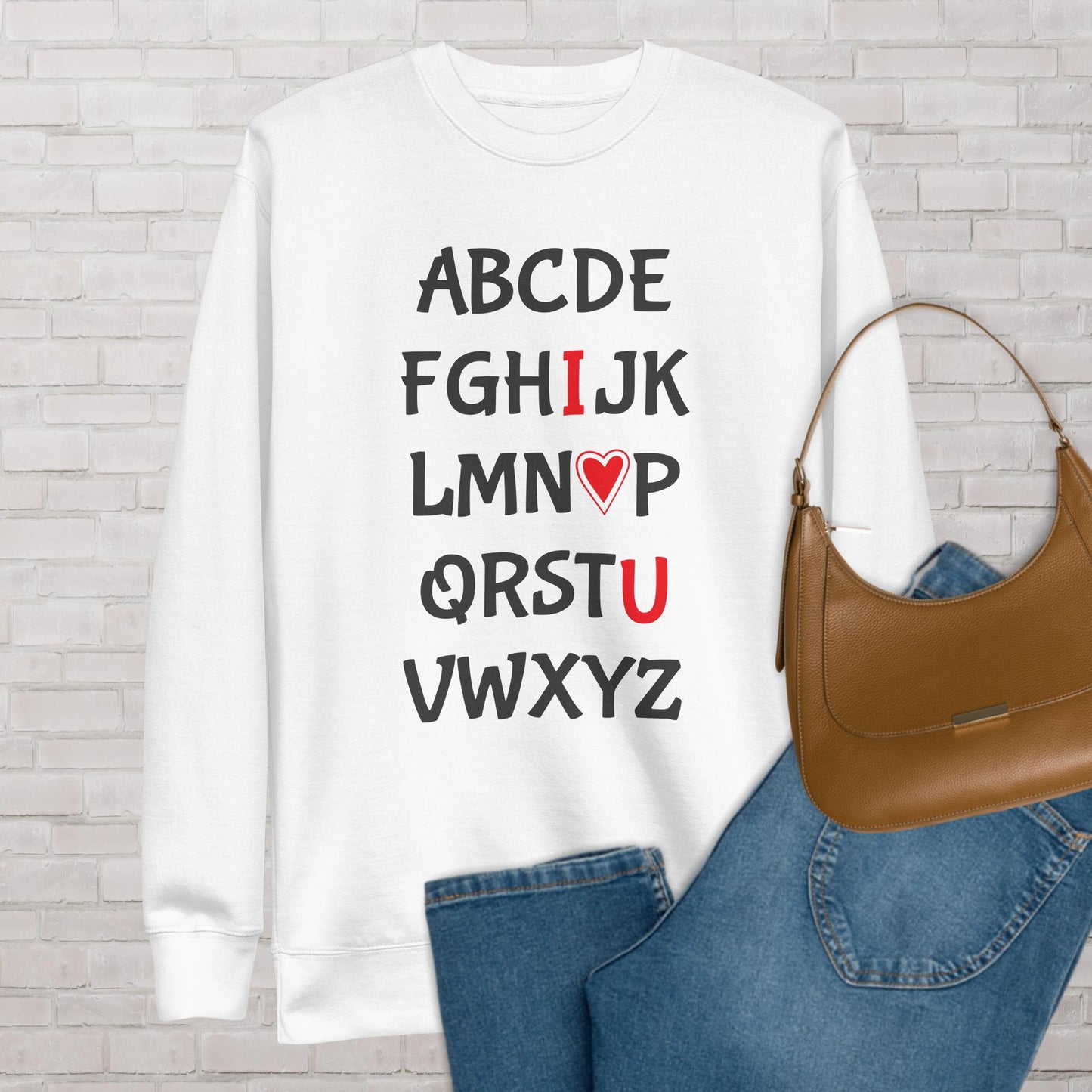 Alphabet I Heart U Sweatshirt