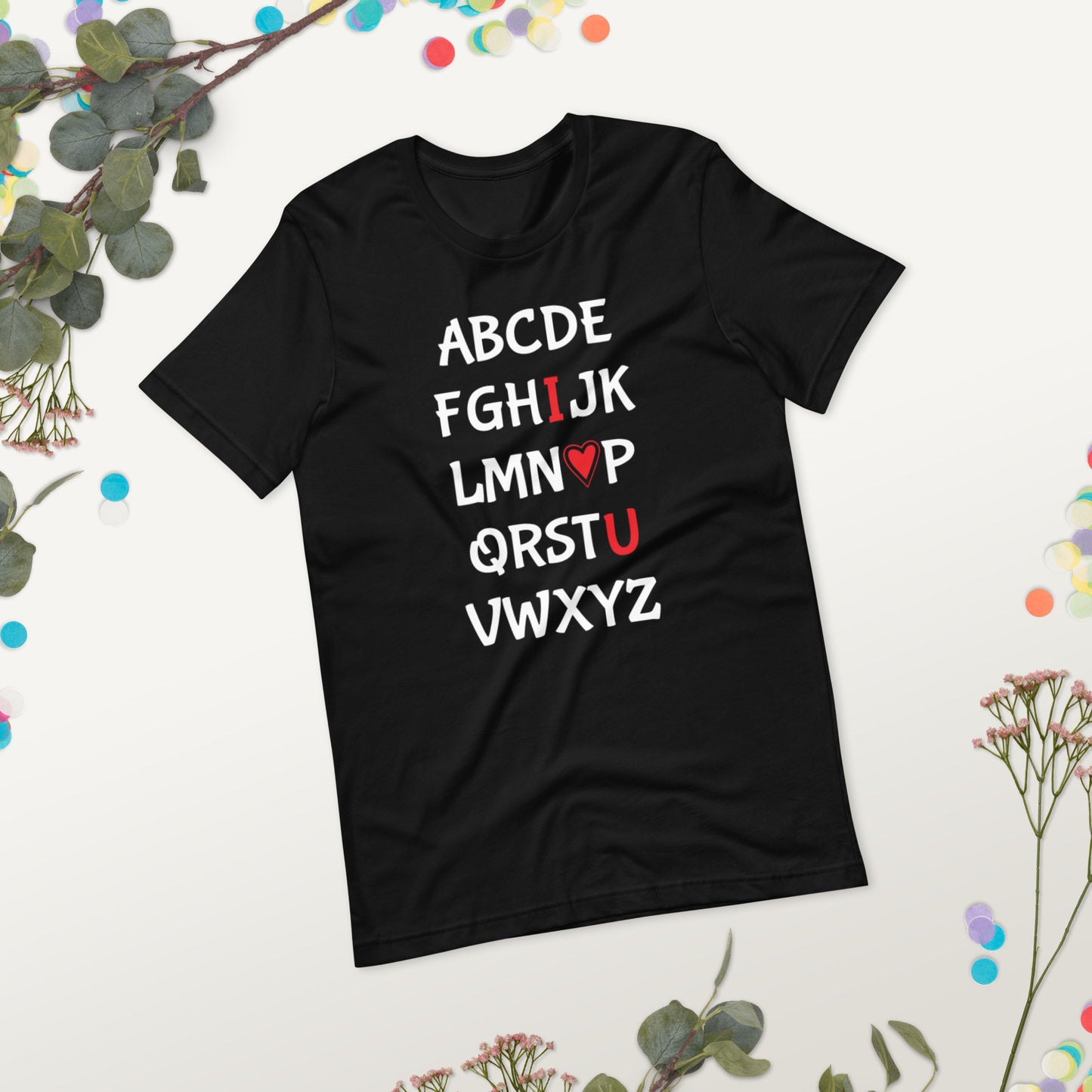 Alphabet I Heart U Graphic Tee