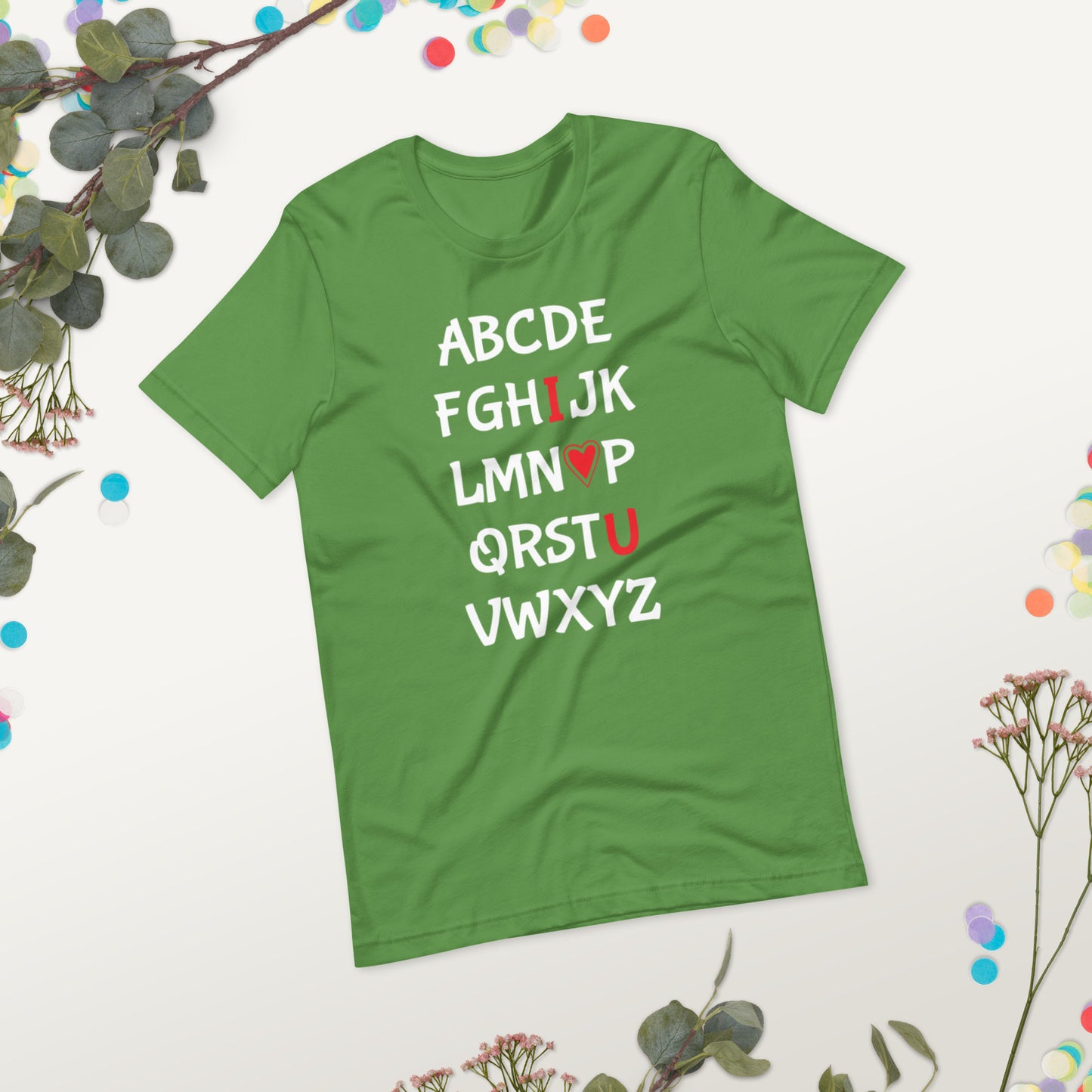 Alphabet I Heart U Graphic Tee