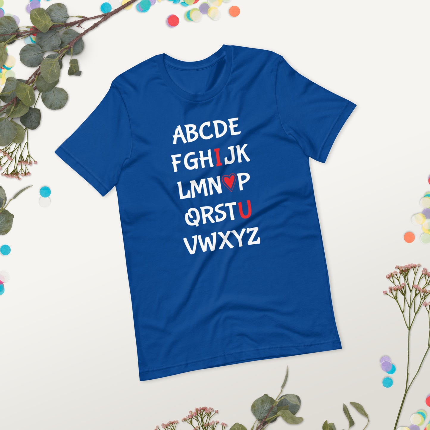 Alphabet I Heart U Graphic Tee