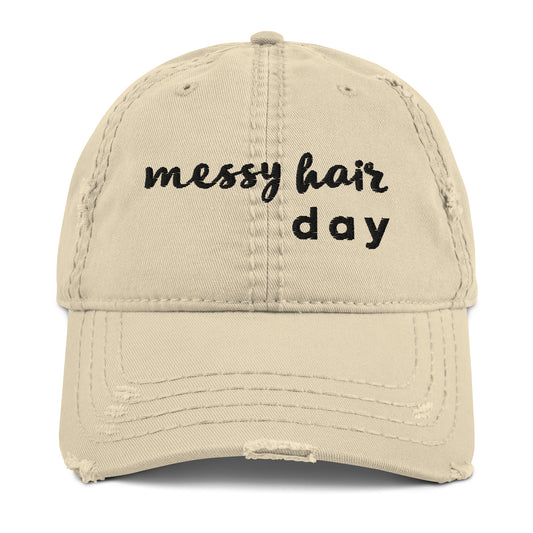 Messy Hair Distressed Hat