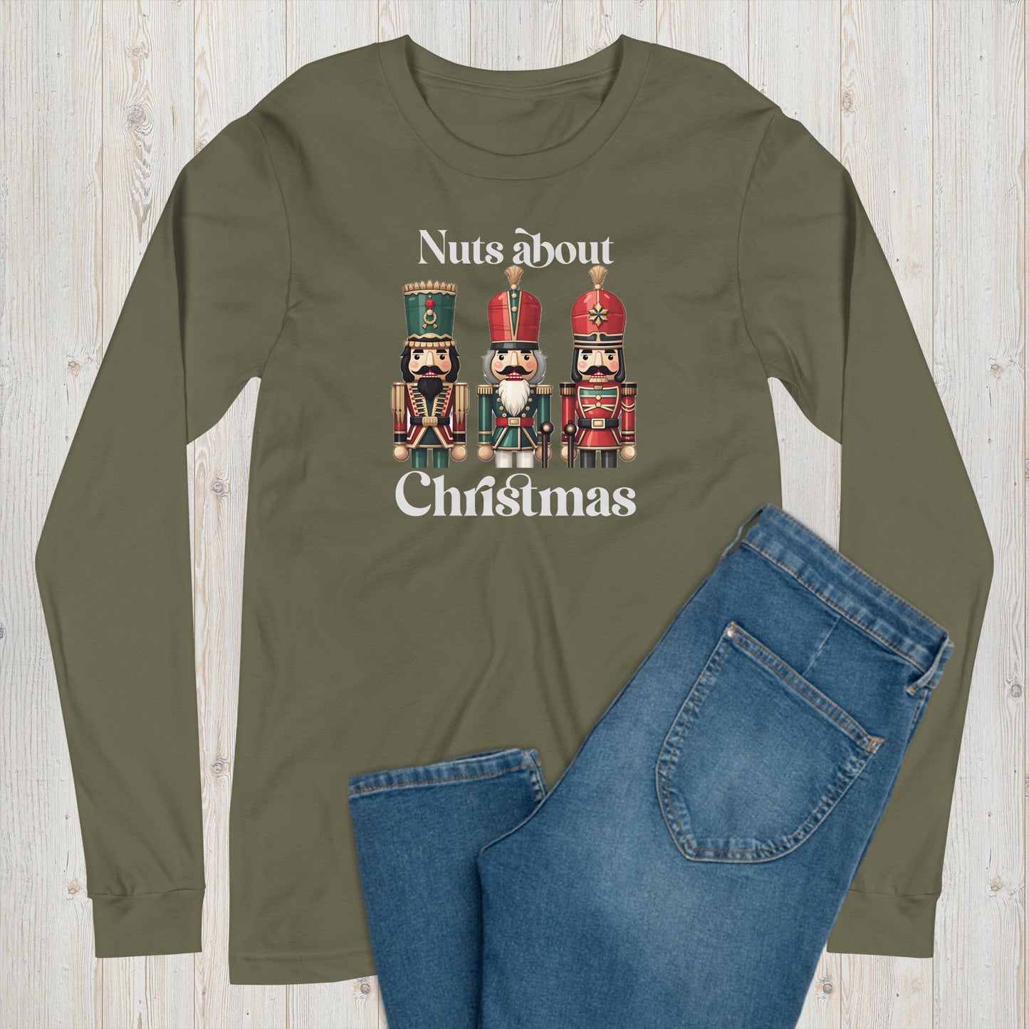 Nuts About Christmas Long Sleeve Graphic Tee