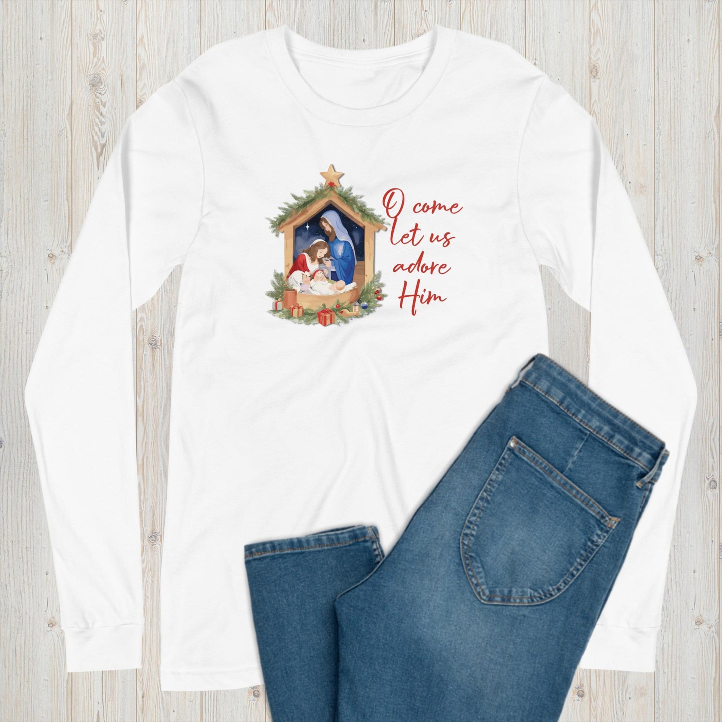 Let Us Adore Him Long Sleeve Graphic Tee